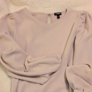 Express Light Pink Textured Top